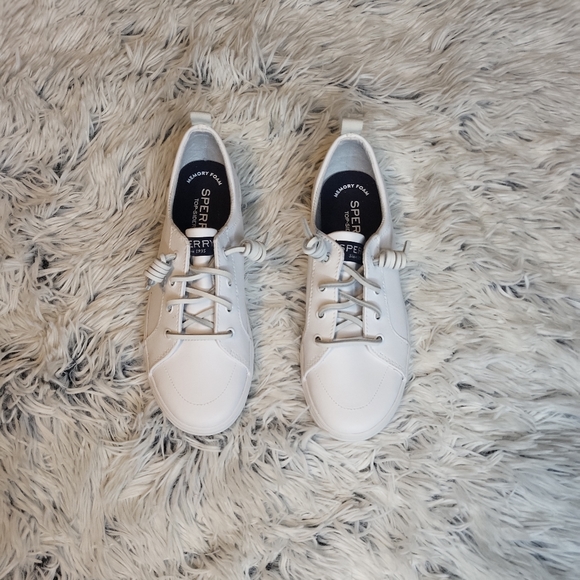 Sperry Crest Vibe Crisp White Preppy Nautical Sneakers - Picture 1 of 12